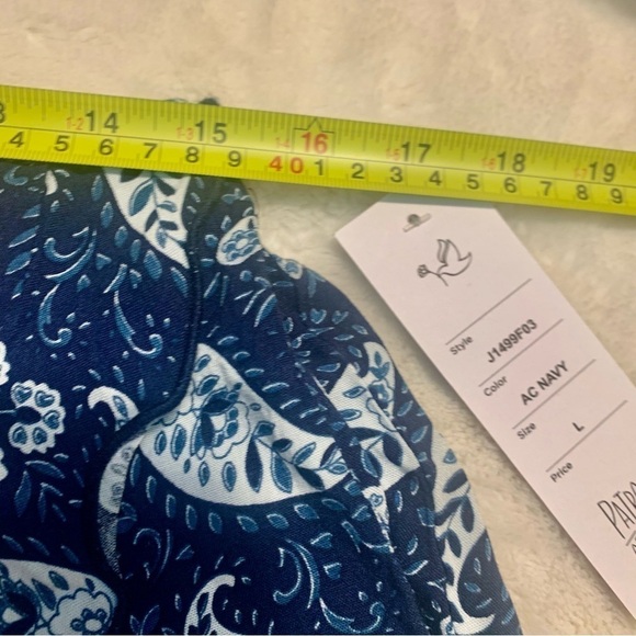 NWT Skorts Large Patrons of Peace Ruffle Shorts Flowy Skirt Blue Paisley - Picture 9 of 11